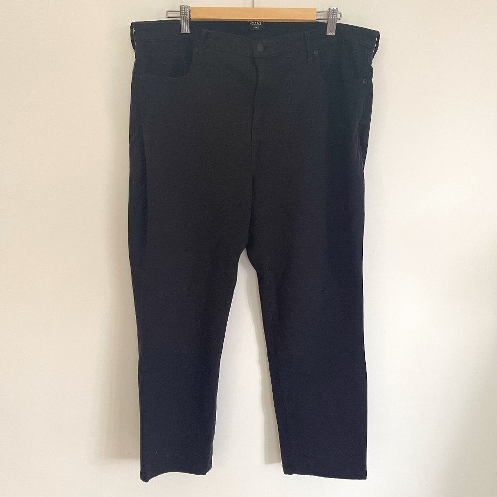 NYDJ Women's Zip-Front Curves 360 Slim Straight Ankle Jeans Pant Black Size 16